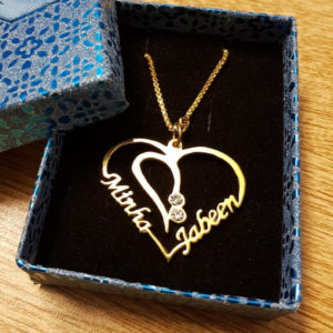 Personalized Gold/Silver Platted Heart Necklace - Image 3