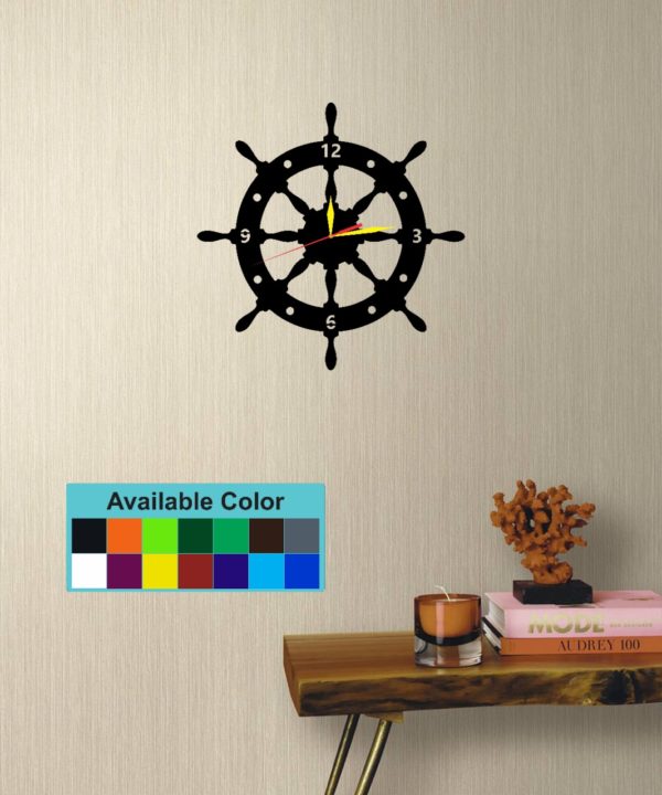 DYO Nautical Ship Wheel Round Acrylic Wall Clock