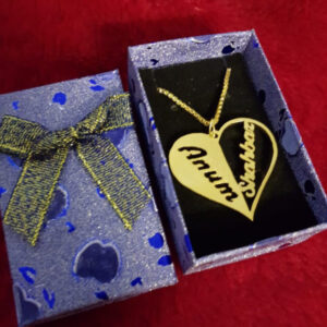 Personalized Gold/Silver Platted Name Inside Heart Necklace