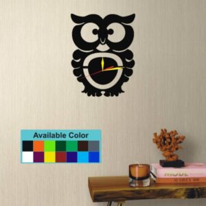 Personalized Owl Wall Clock, Black and many other Colours are available