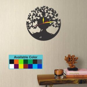 Tree and Birds Wall Clock For Home Decor, Office, Indoor Use Only