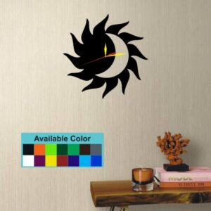 Personalized Custom Design Sun Symbols Acrylic Wall Clock Round Shape!