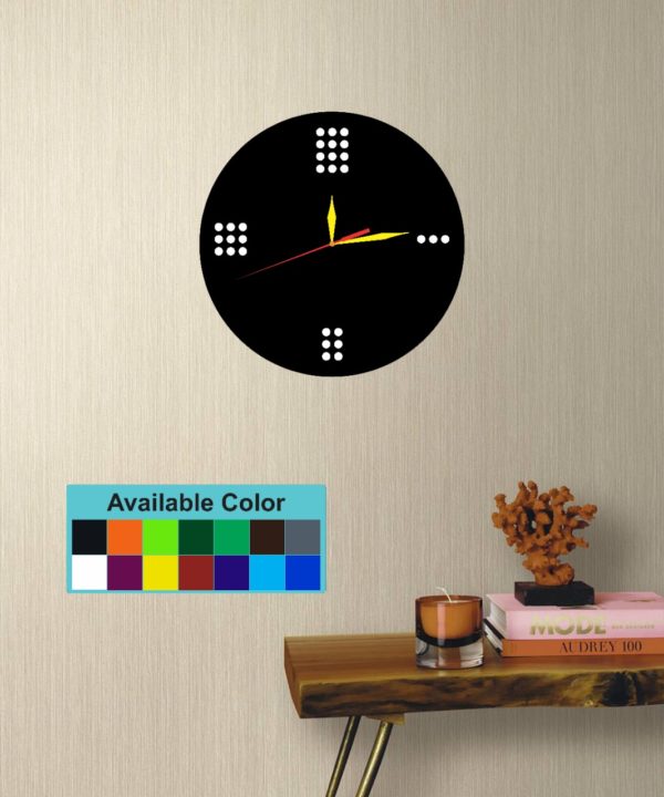 DYO Silent Wall Clock, Acrylic 14 Colours, Non-Ticking, Accurate Sweep Movements