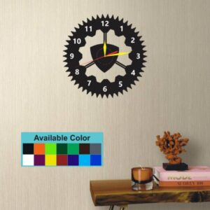 Custom Design DYO Elegant 14 Colors Saw Blade Round Shape Acrylic Wall Clock