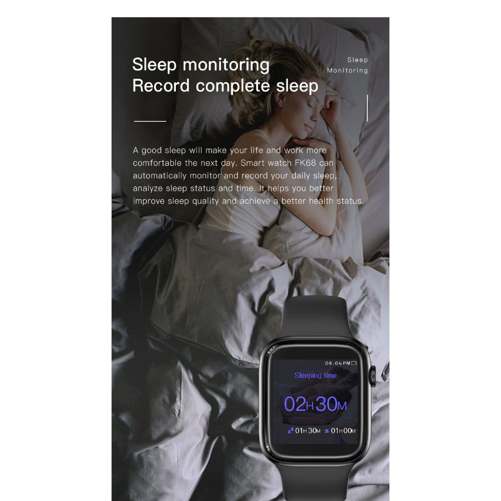 FK68 Smart Watch Bluetooth Call Full Touch HD Color Screen Remote Capture Heart Rate Blood Pressure Sleep Monitoring Watch - Image 5
