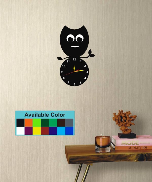 Creative Cartoon and Leaf Wall Clock, Acrylic Quartz Movement Home Decor