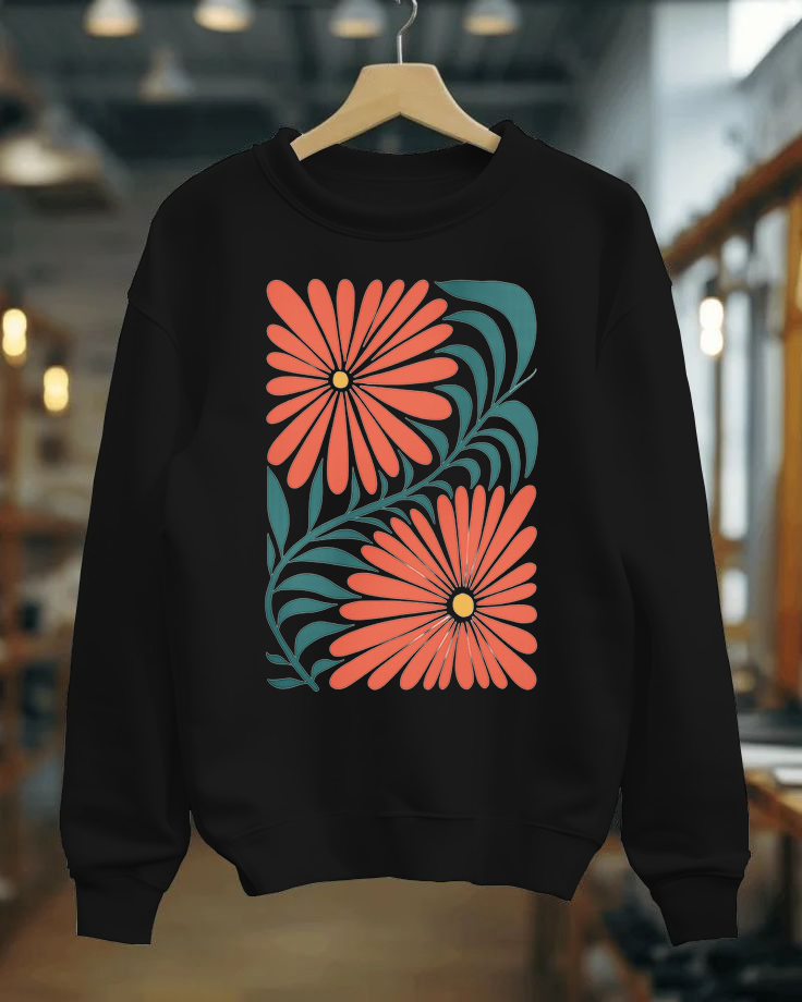 Elegant Flower Winter Sweatshirt for Women & Men - Image 3