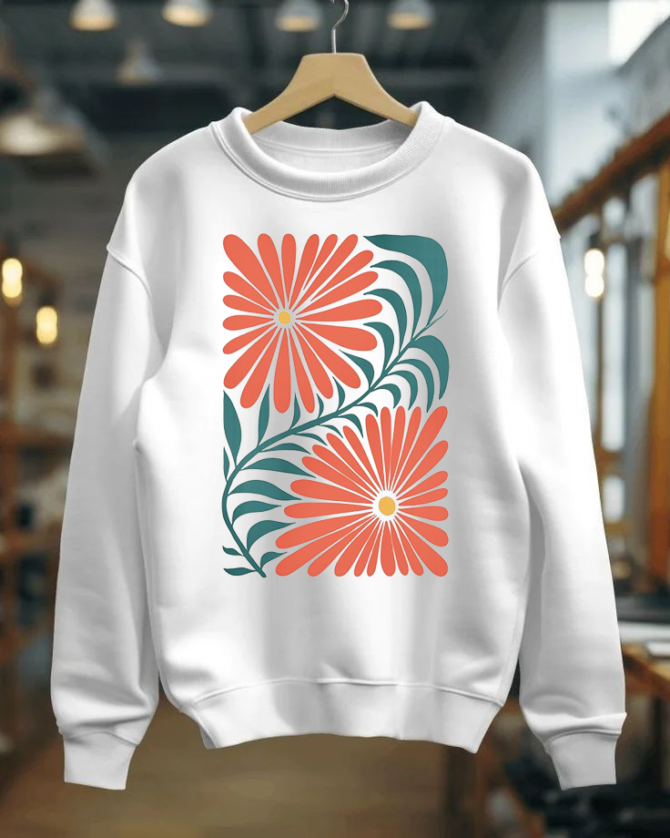 Elegant Flower Winter Sweatshirt for Women & Men - Image 4