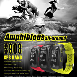 S908 GPS Smart Band IP68 Waterproof Sports Wristband Heart Rate Monitor Call Reminder