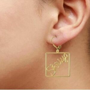 Customized Name Earrings | Personalized Earrings Gold Plated for Women