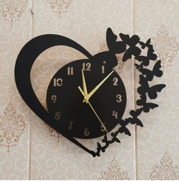 Butterfly Heart Wall Clock – Amazing Acrylic Wall Clock Design