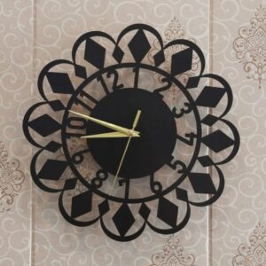 3d Acrylic Crystal Flowers Design Wall Clock: Decorative and Unique