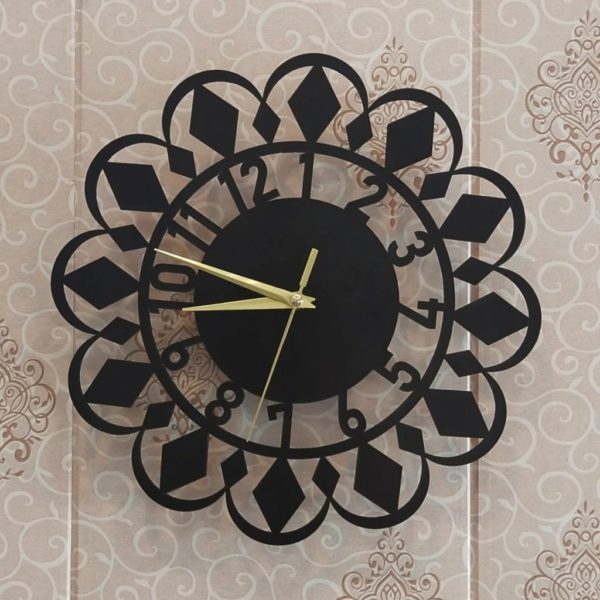 3d Acrylic Crystal Flowers Design Wall Clock: Decorative and Unique