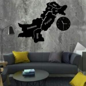 Map Of Pakistan DIY 3D Acrylic Wall Art With Clock
