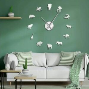 DIY 3D Acrylic Wild Animals Wall Clock