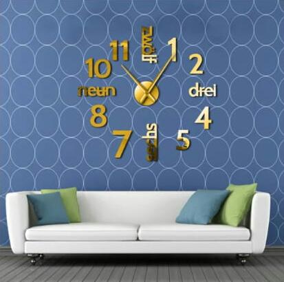 German Letters DIY 3D Acrylic Wall Clock