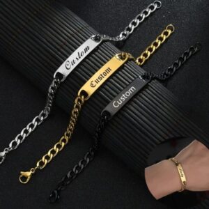 Customize Name Bracelet: (Design Your Own Artificial Black Gold Or Silver)