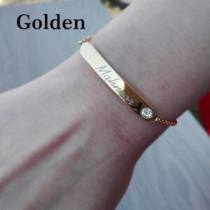 Personalized Your Own Bar Name Bracelet – Gold