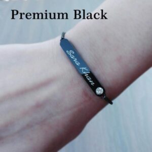 Personalized Your Own Bar Name Bracelet – Black