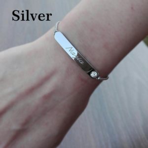 Personalized Your Own Bar Name Bracelet – Silver