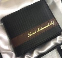 Customized Name Engraved Wallet With Gift Box – Jet Black