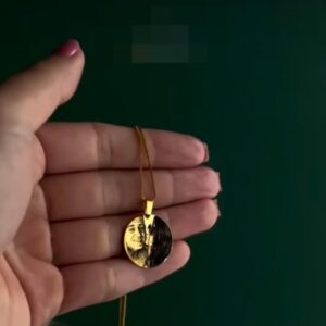 Custom Picture Engraved Necklace – Gold
