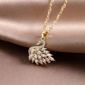 Cubic Zirconia Swan Necklace
