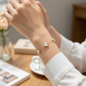 White Shell Heart Bracelet