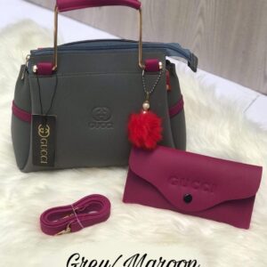 TWO TONE TRENDING BAGS WITH POUCH BAG