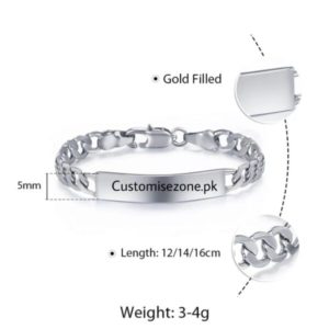 Baby Name Bar id Bracelet – Baby Gift – Personalized Gift – Custom New Born to Children First Birthday - Image 2