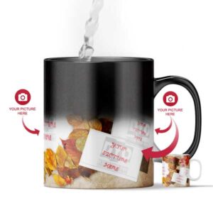 Personalized Autumn Leaves Custom Color Changing Magic Mugs (Three Pictures)