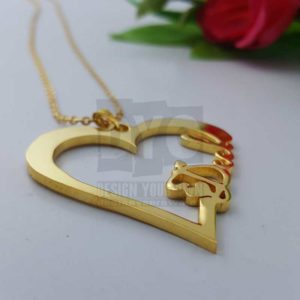 Personalized Name Necklace – Single Heart Design
