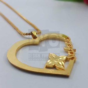 Personalized Name Necklace – Single Heart Design