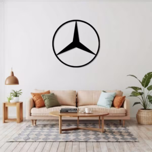 Customiseable Mercedes Logo Large Wall Clock Stainless Steel – 4×4 Feet