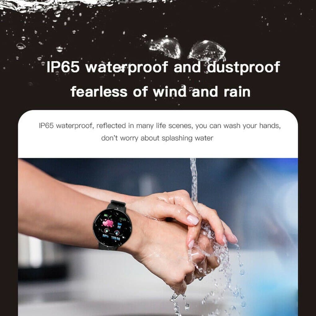 D18 Heart Rate Blood Pressure Smartwatch Color Screen Fitness Tracker Smart Watch IP65 Waterproof - Image 2