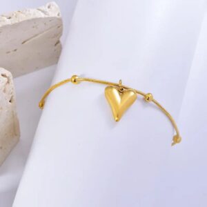 Ramos Temperament Heart Pendant Chain Necklace, Bracelet, Anklet and Studs  for Women Stainless Steel Stylish Choker Necklace