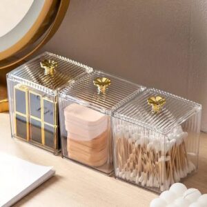 Acrylic Square Swab Storage Box – Makeup & Cotton Buds Organizer